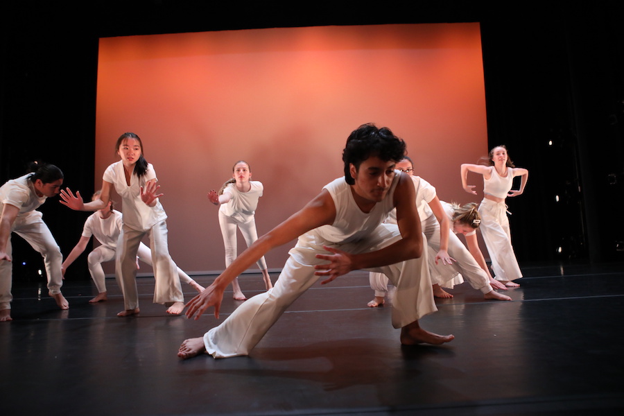 Student dancers in white