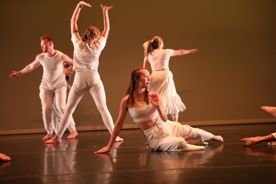 Student dancers in white