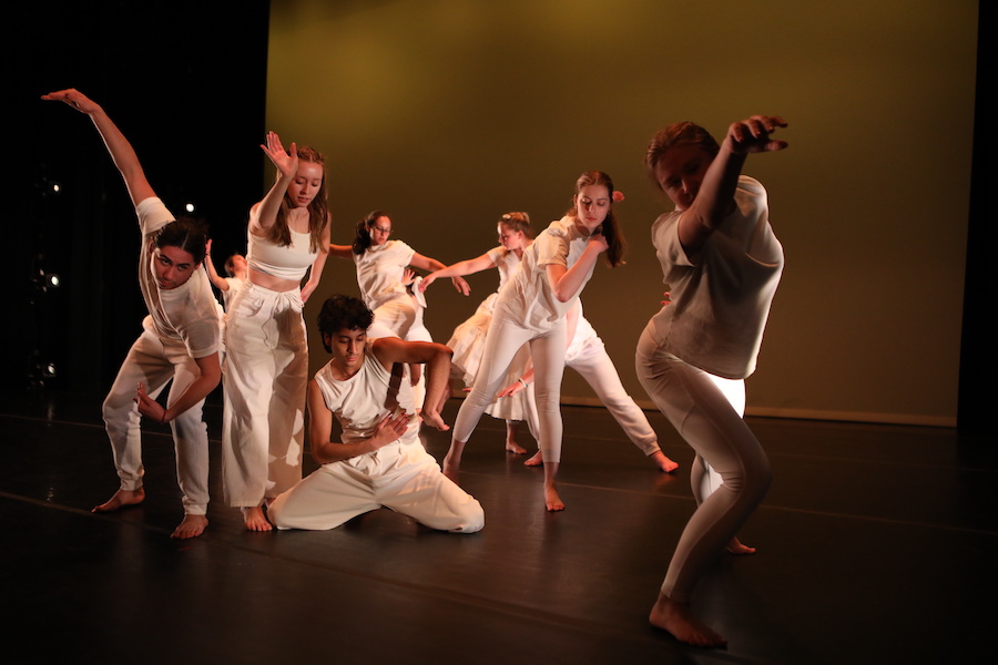 Student dancers in white