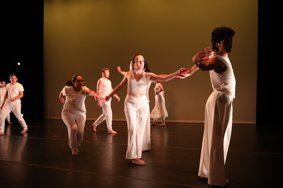 Student dancers in white