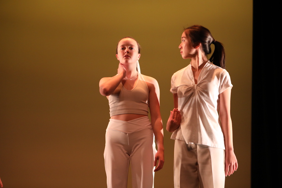 Student dancers in white