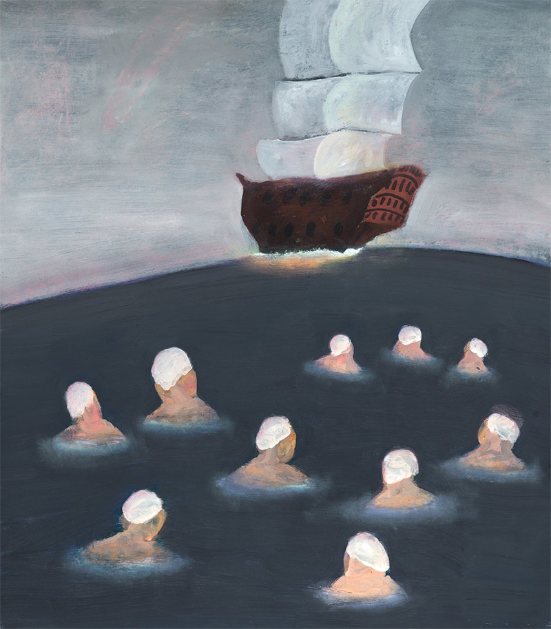 Katherine Bradford, Mother Ship, 2006, oil on canvas, 30 x 24 inches.