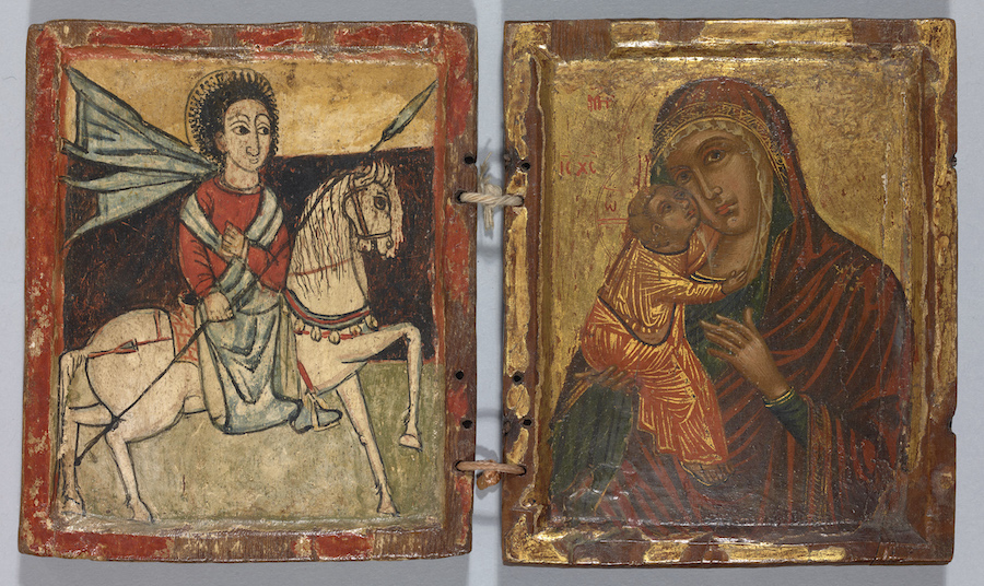 Diptych with Saint George, and the Virgin and Child,