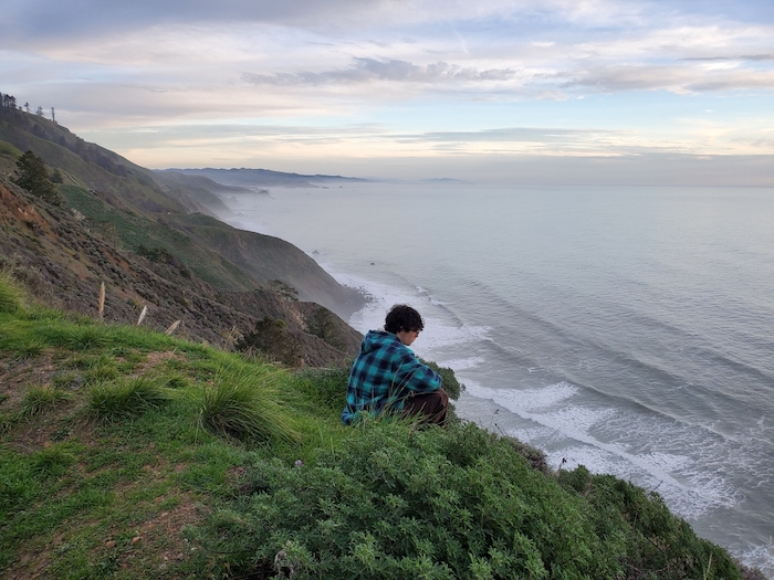 Ezra Berman ’23 takes a reflective break during his Bay Area internship for the North Bay Bear Collaborative