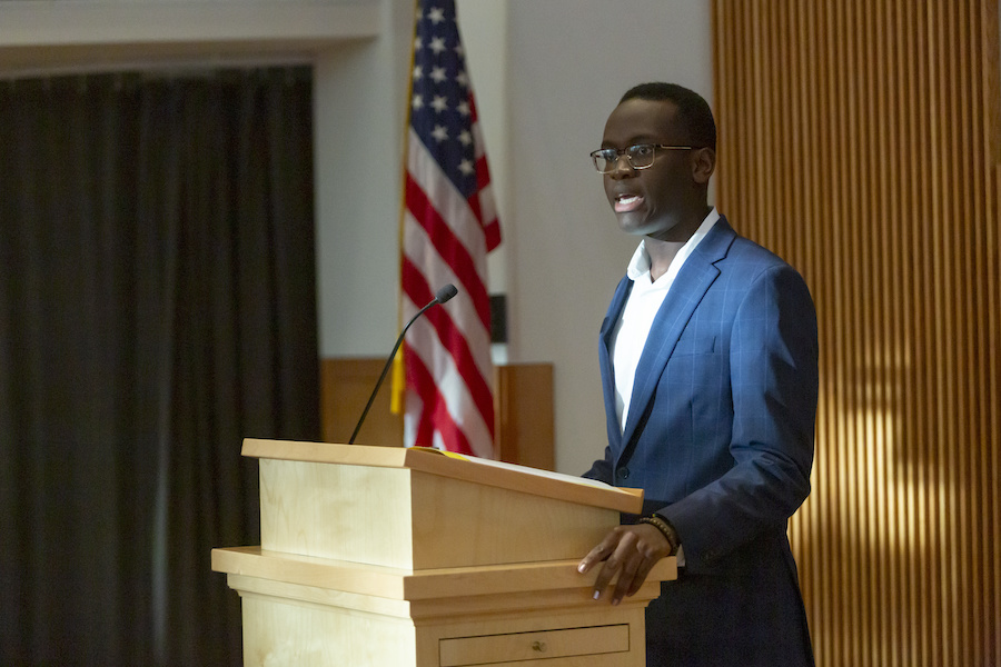 Speaker at the first-year dinner