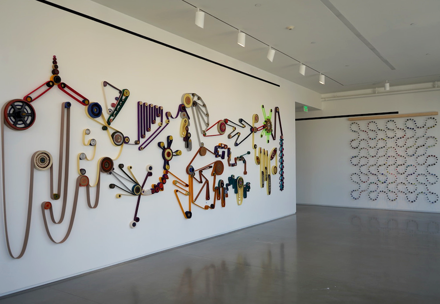 Trask’s exhibition, “Mind Loops,” premieres a series of sculpture and installation pieces incorporating materials found in local waste streams.