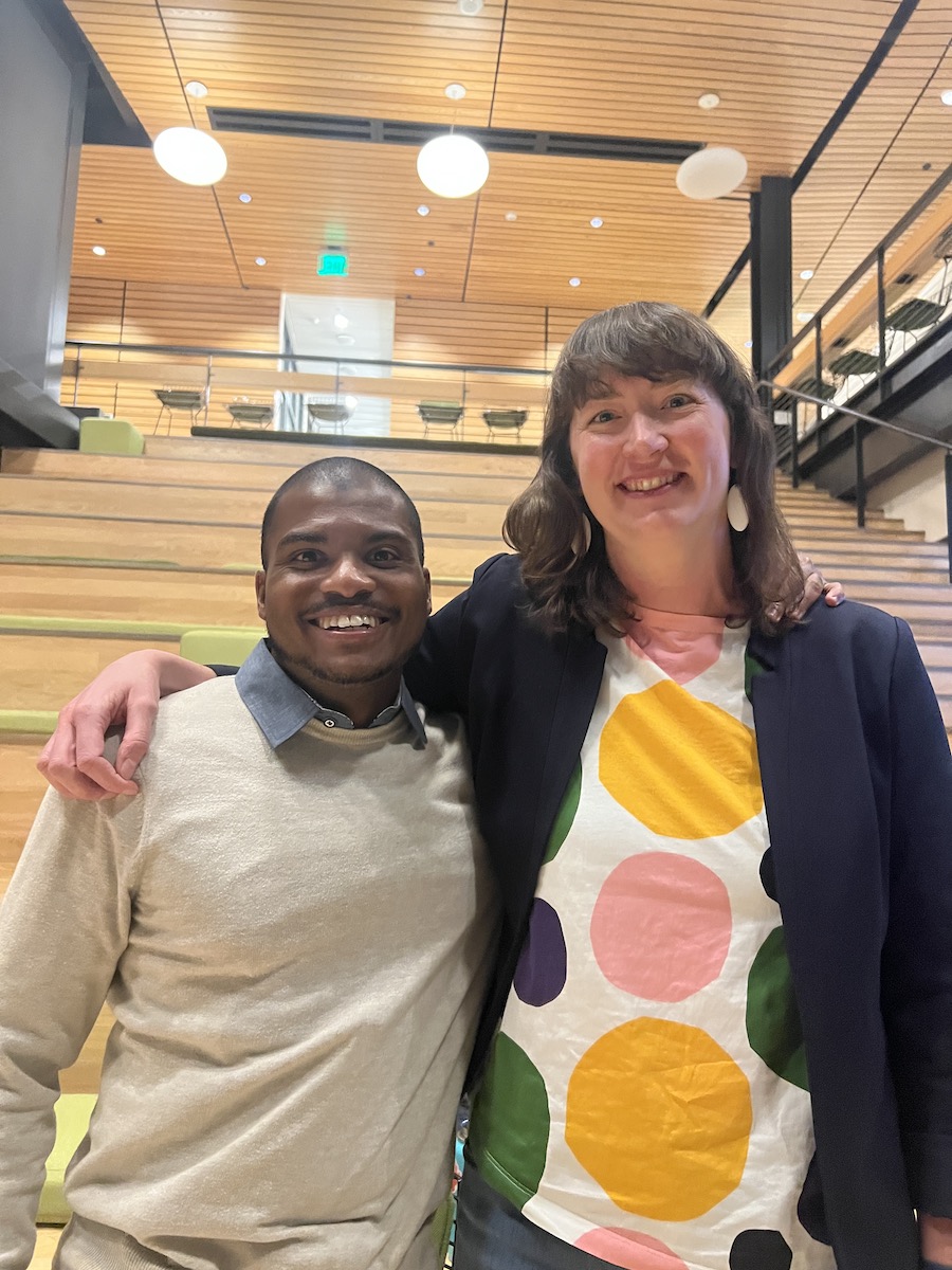 Isaiah Bolden with his thesis advisor, Michele Lavigne