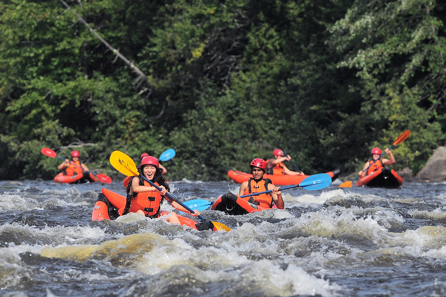 Kayaking on an orientation trip