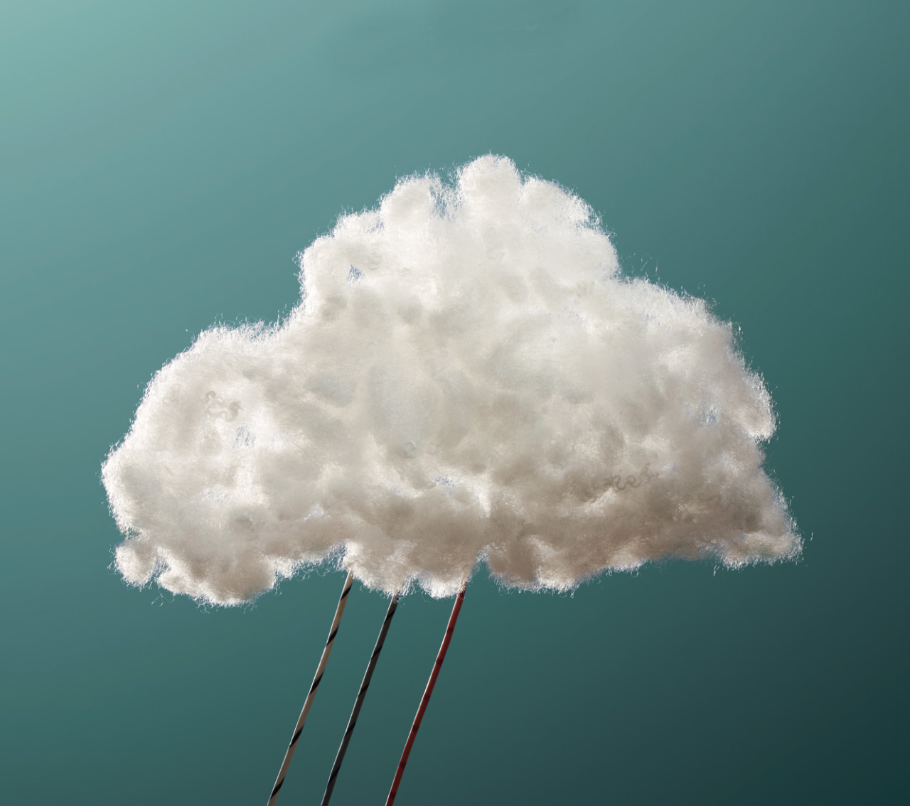 A cloud with wires coming out of the bottom.