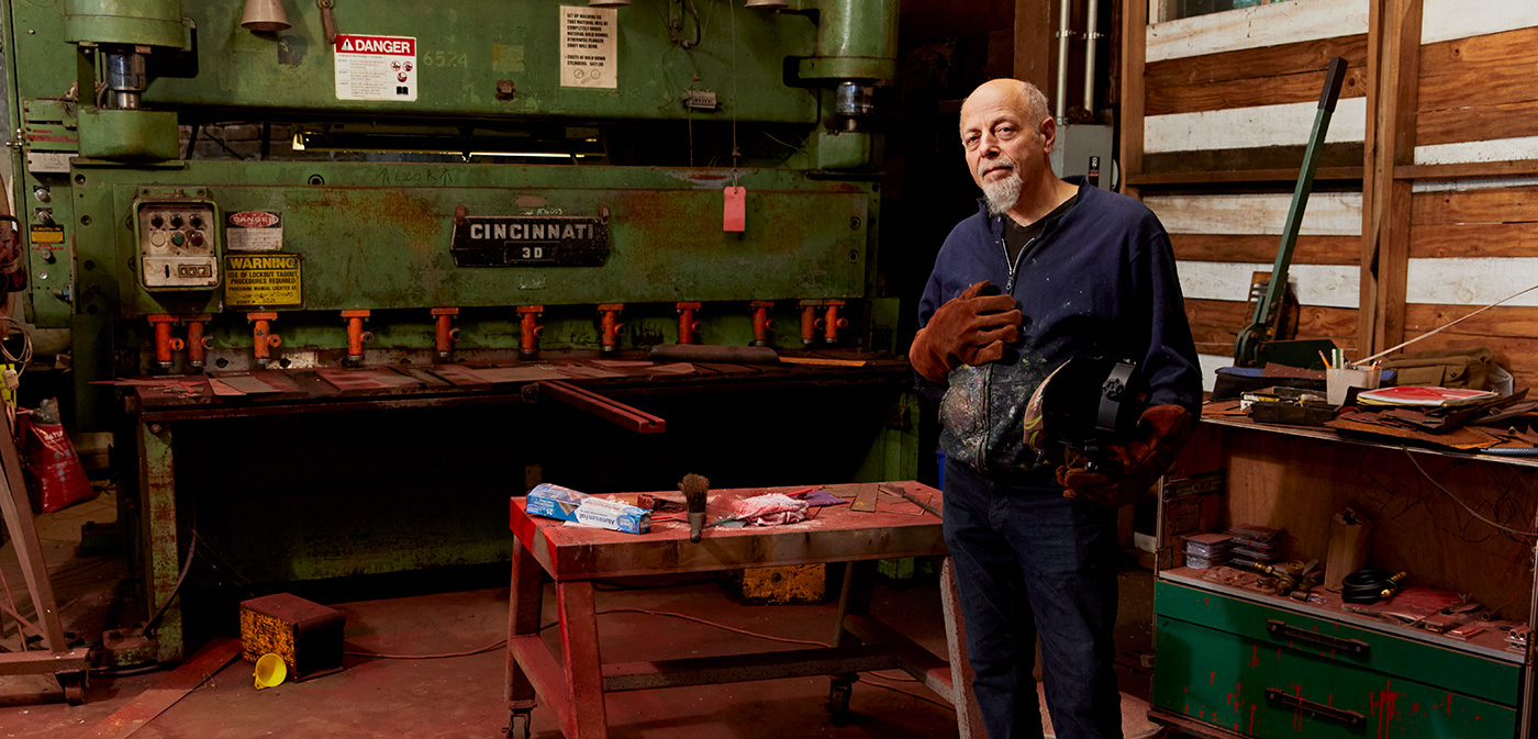 The artist in his New Orleans studio