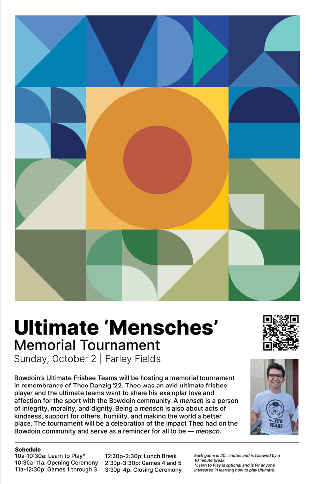 Poster for the “Ultimate Mensches” Memorial Tournament.