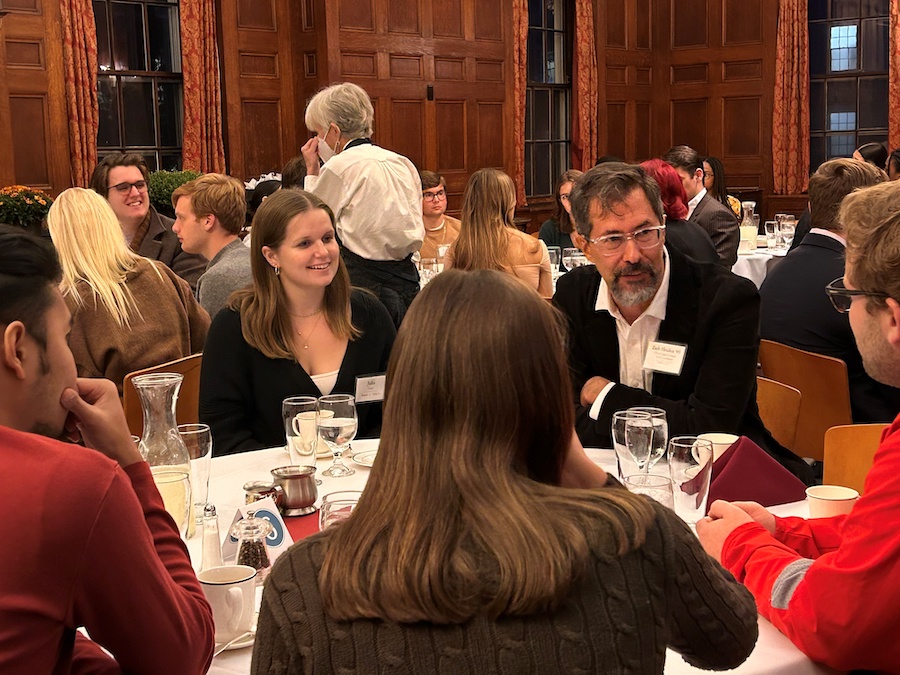 Zach Heiden speaks with students