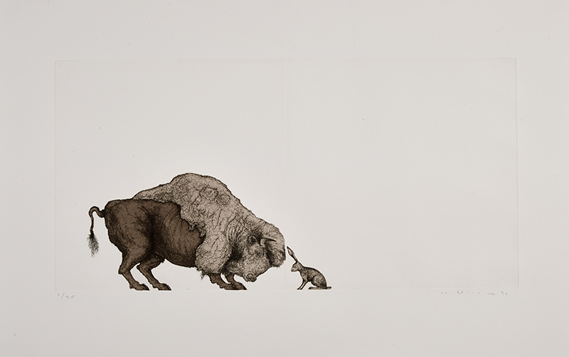 Bison and Hare, an artwork in the show, Without Apology