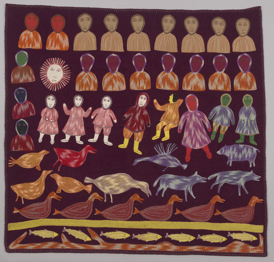 Inuit Figures and Animals, Elizabeth Quinanagnaq Angrnagangrniq, ca. 1989.