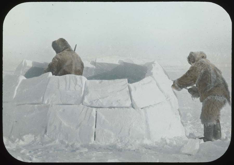 Building a Snowhouse, Donald Baxter MacMillan, March 1914.
