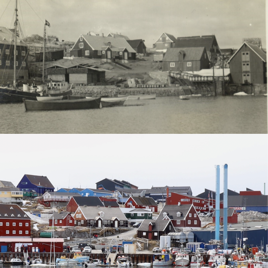 One of Macy's before and after photos of Ilulissat.