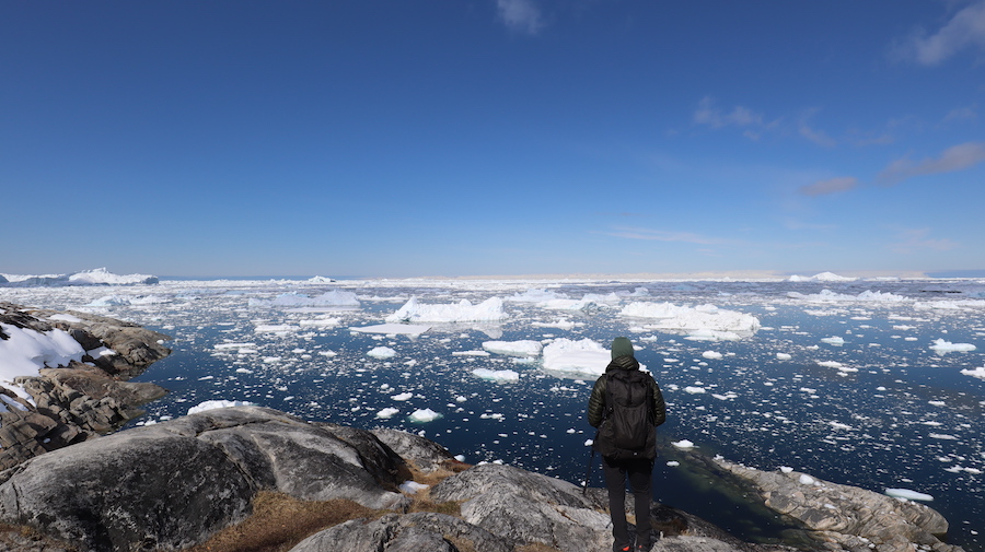 Aggie macy checks out ice bergs