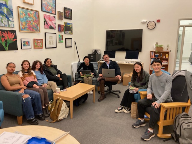 ASB student leaders at a recent meeting with Danny Miró-Chinea '19 and ASB program assistant Luna Jiang-Qin '25.