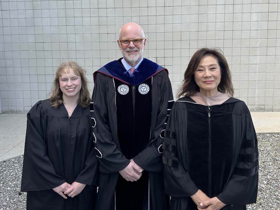 Janet Yang with President Rose and Sarah