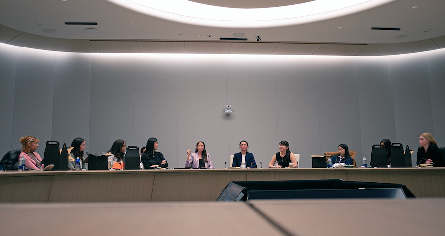 Students met with alumni at BlackRock