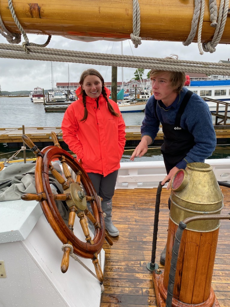 Reed Carlman and Lilli Frank on the boat.