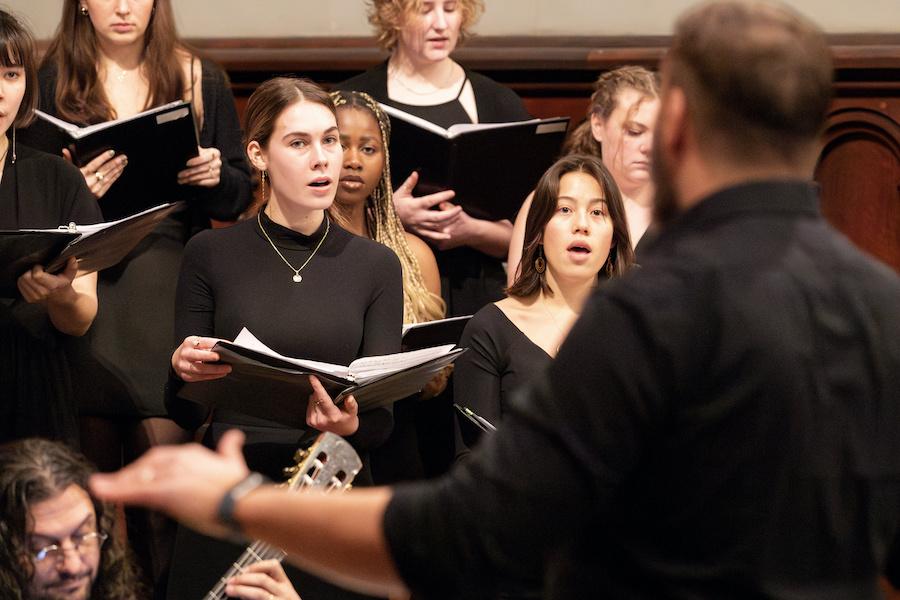 Choral ensemble dress rehearsal