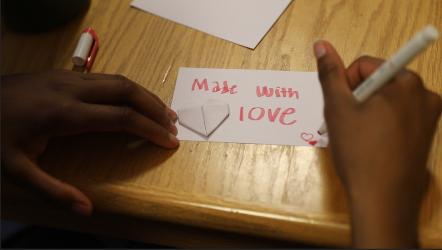 A card with the message Made for Love written on it
