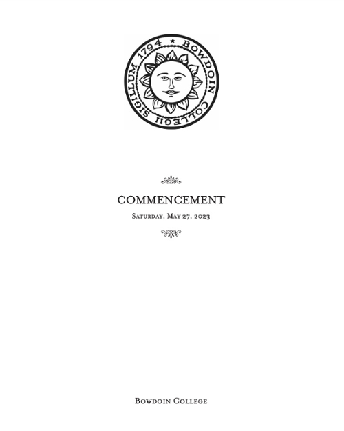 commencement program cover 2023