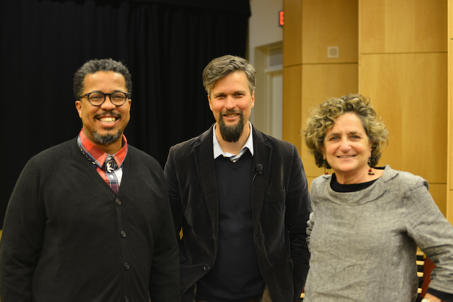 Ethan Kent with Professors Theo Greene and Jill Pearlman