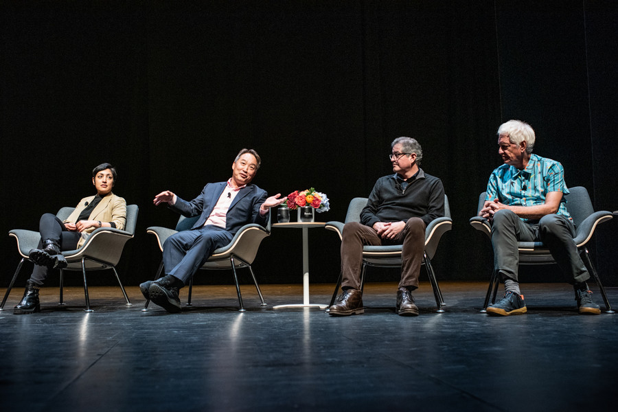 AI panel featuring Rumman Chowdhury, Daniel Lee, Carlos Montemayor, and Peter Norvig.