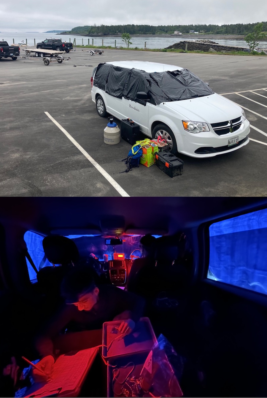 A Bowdoin van outfitted into a mobile lab