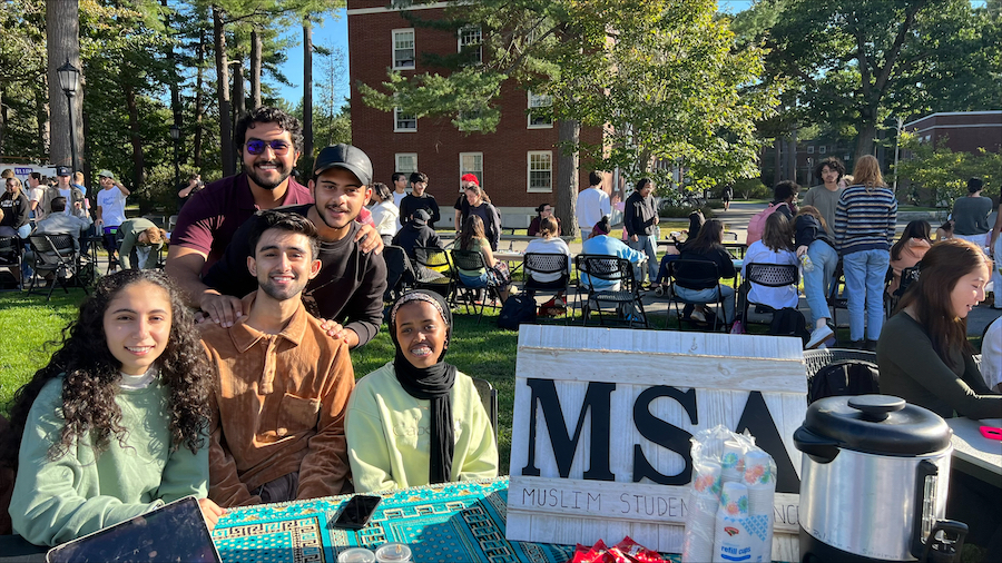 MSA students tabling outside on campus