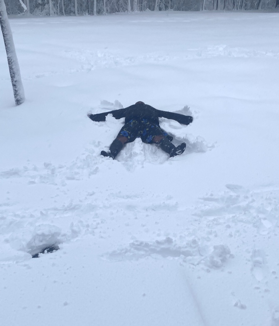 Ruth making a snow angel