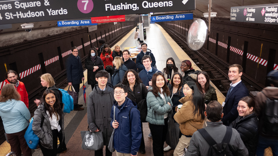 The group in the subway