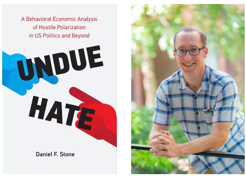 The cover of "Undue Hate" and author Dan Stone.