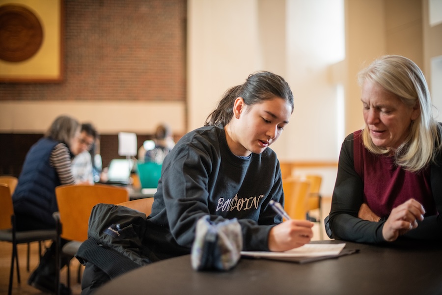 Meg Springer advising a student