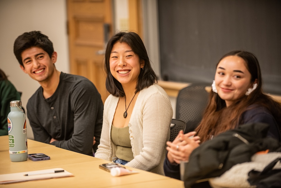 Students present on a panel