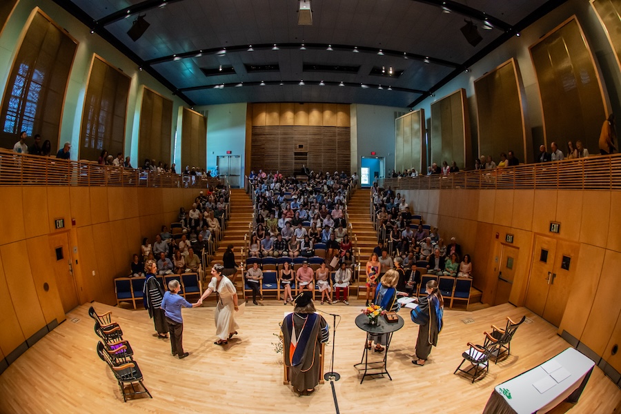 Seniors are inducted into PBK in Kanbar auditorium