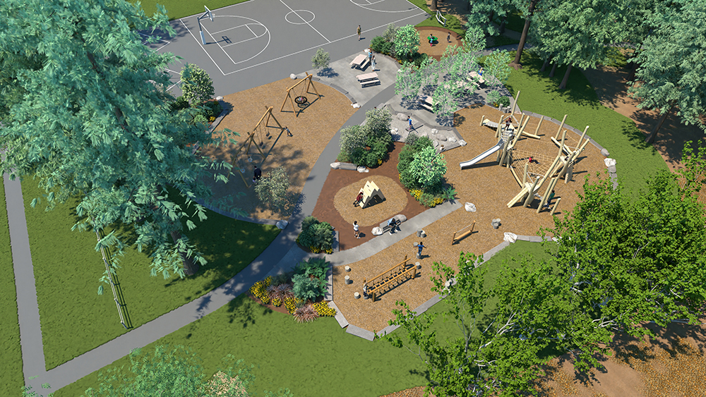 Longfellow Playground rendering; courtesy: Pepperchrome