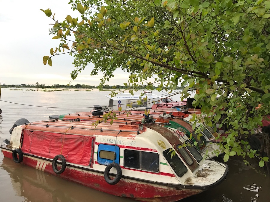 The boats or “chalupas” used to travel to Sucre, a town the department of Sucre, northern Colombia, and through La Mojana, the huge body of water where the town is located.