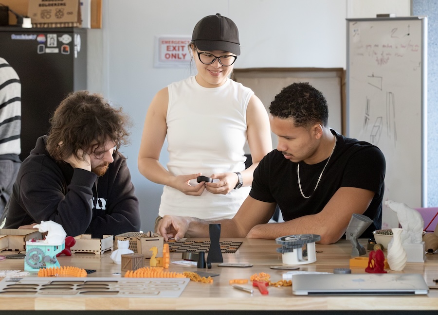 Three of the five Bowdoin lab instructors