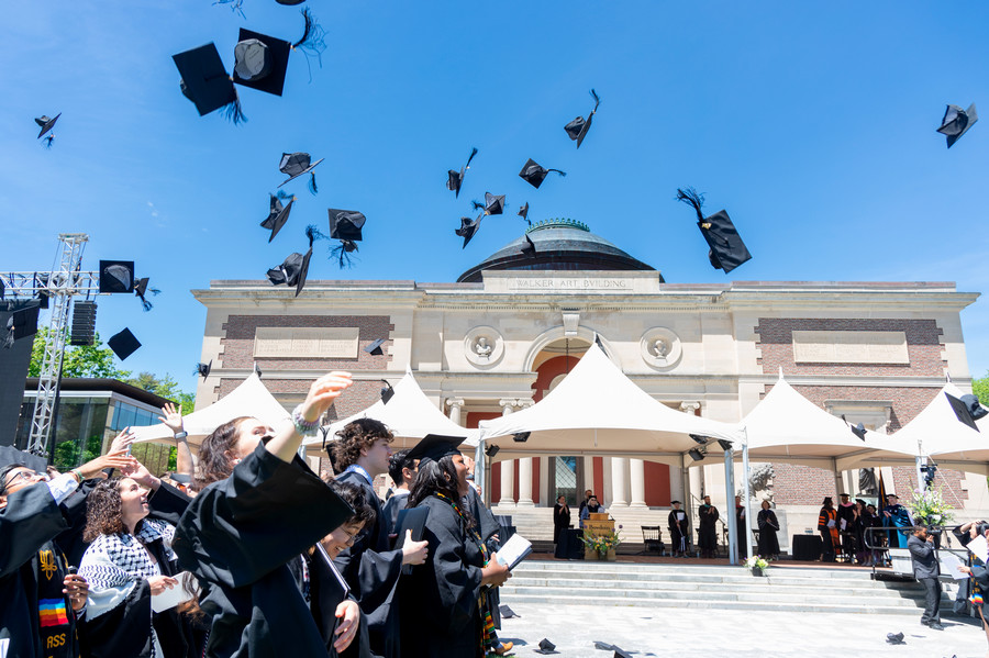commencement hats in air - thumbnail