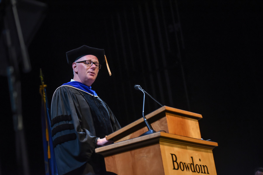 dean jim hoppe talking at 2024 convocation