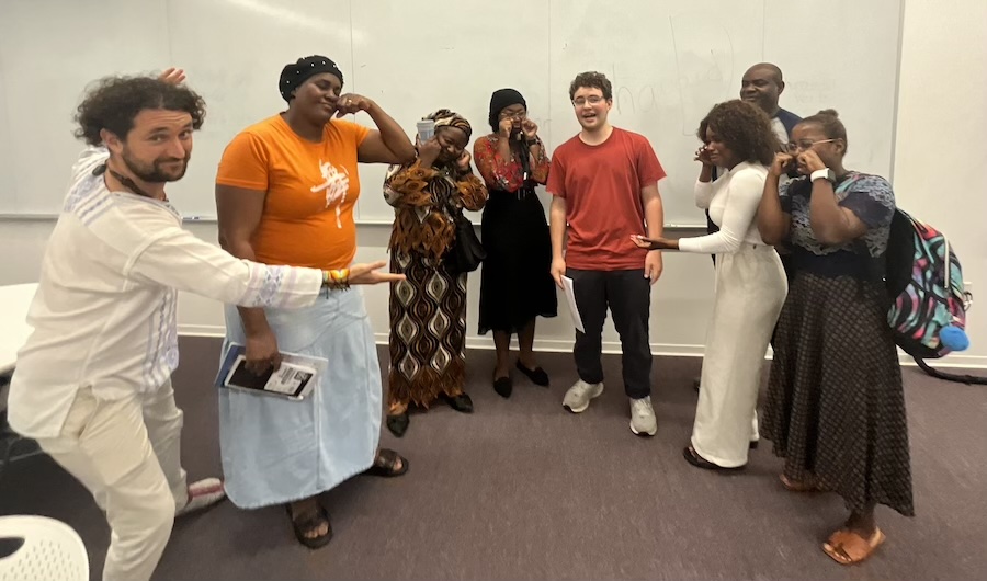 Students and teacher in class