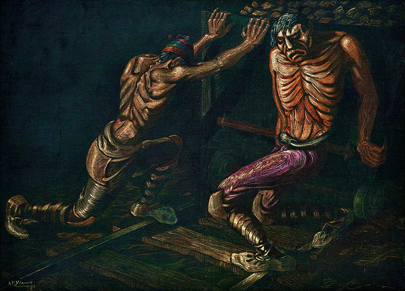 Estaño Maldito (Cursed Tin), 1937, oil on burlap by Alejandro Mario Yllanes