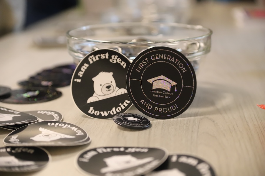 First-gen pins with slogans like first-gen and proud.
