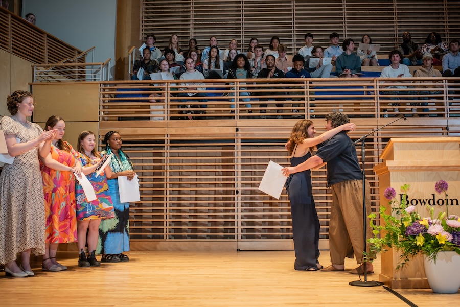 Doris Santorro hands out education prizes