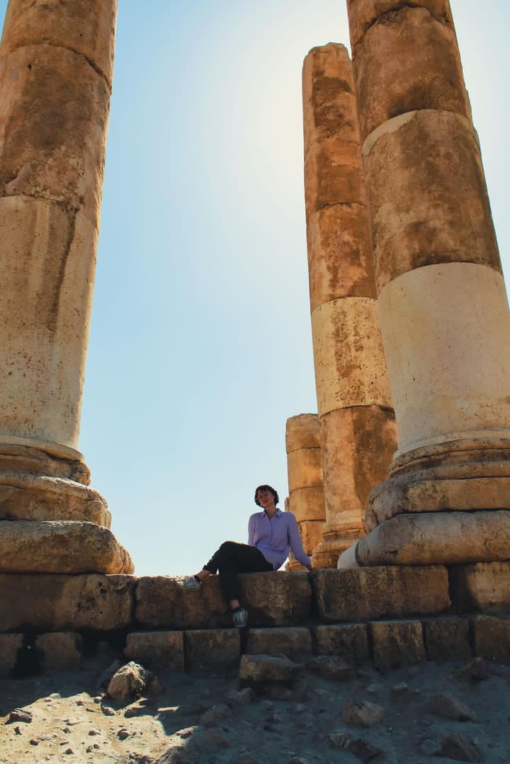Olivia at Hercules Temple in Amman Citadel