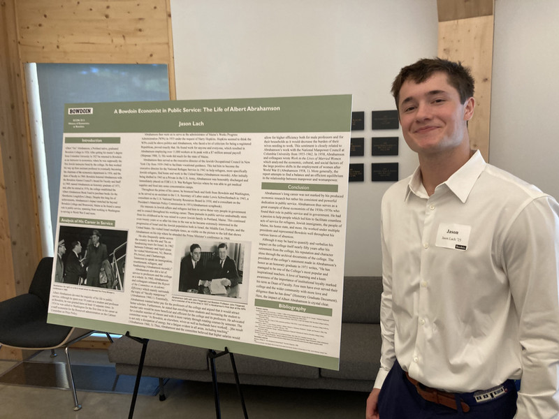 jason lach '25 present poster show about albert abrahamson
