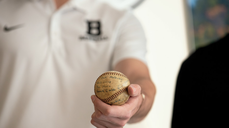 1938 baseball signed by Oak Melendy, Andrew Haldane and others
